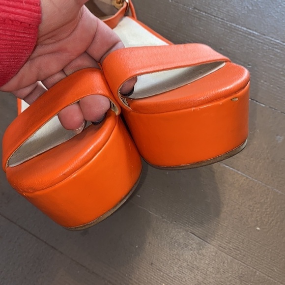 Joe fresh shoes orange platform ankle strap adjustable size 9 - Picture 7 of 7